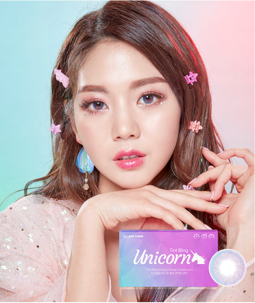 LensTown Tint Bling Unicorn Violet | 1 Month - STLook
