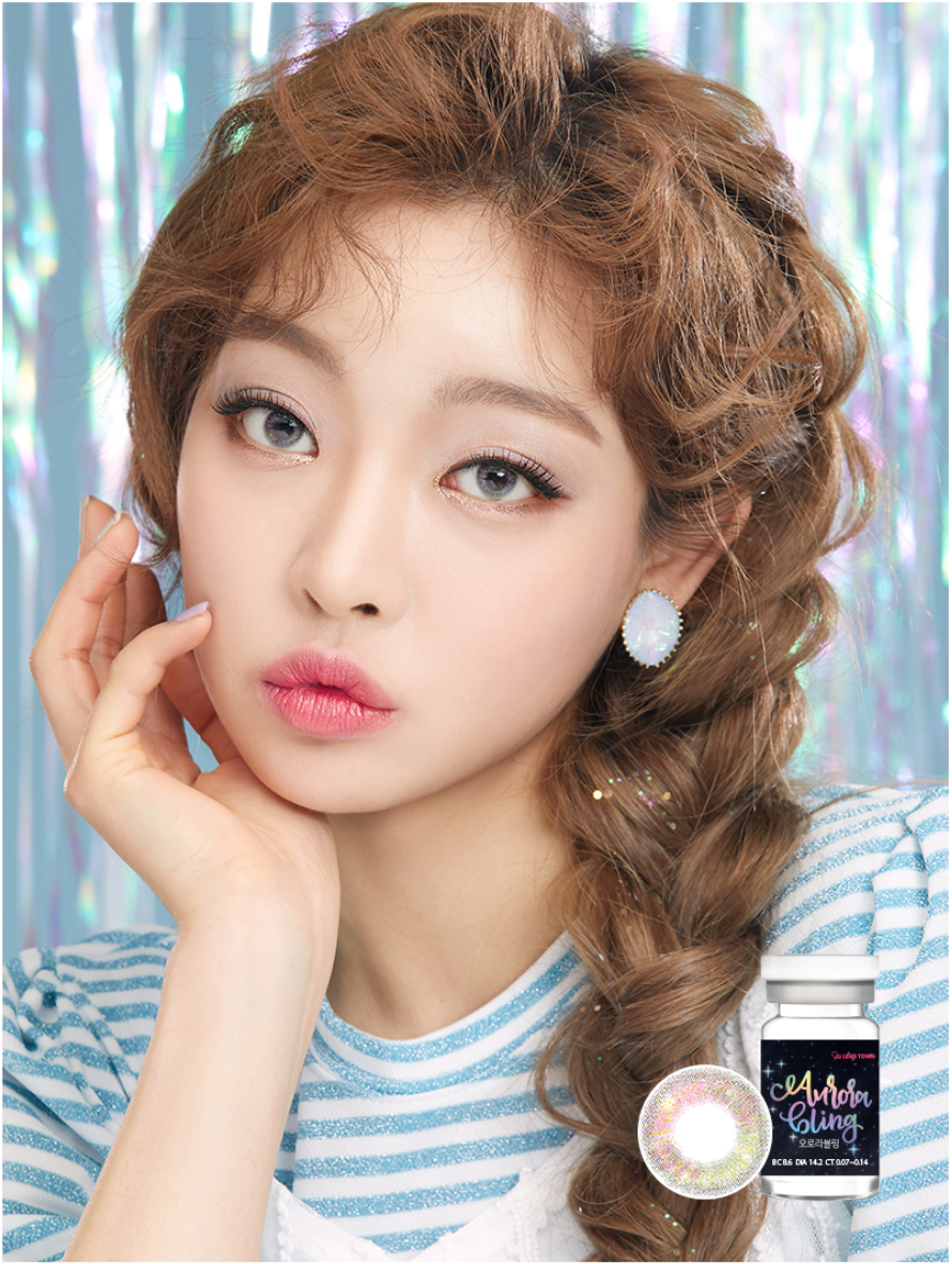 LensTown Aurora Bling Pearl Gray | 1 Month - STLook