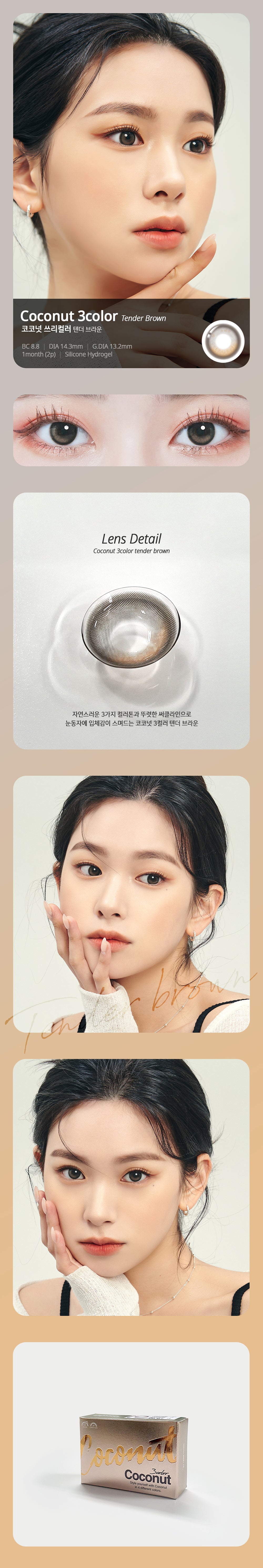 LensTown Coconut 3color Tender Brown | 1 Month