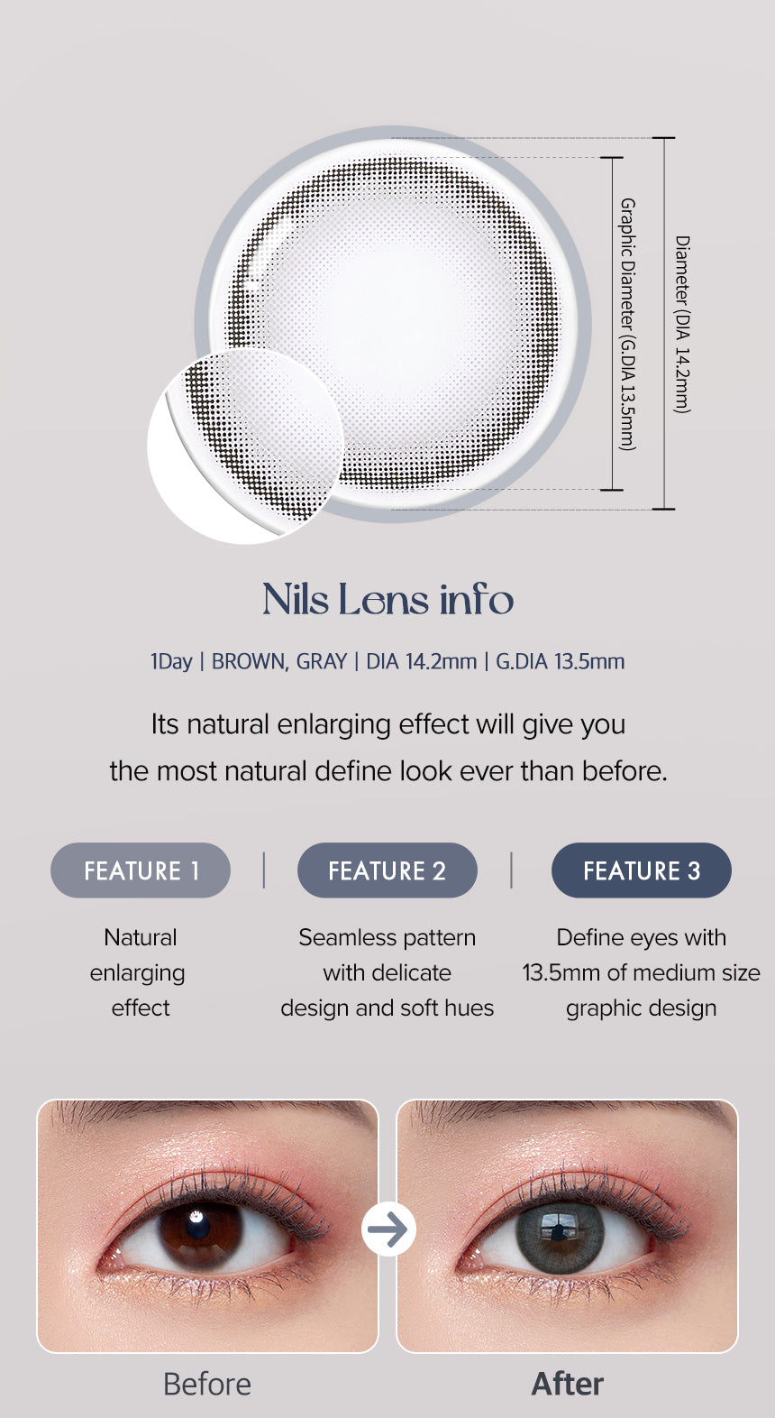 O-Lens Nils Gray  | Daily 10 Pairs