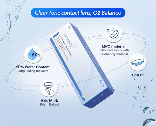 O-Lens O2 Balance 1Day Toric | Clear Toric Astig Lens | Daily 15 Pairs