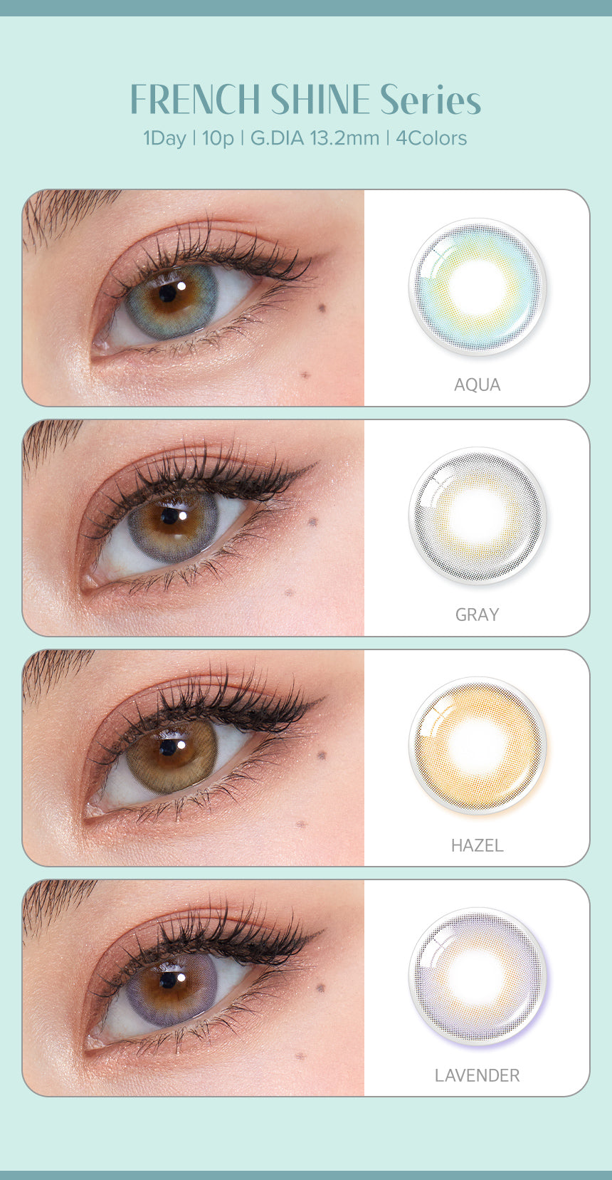 [Ready] O-Lens French Shine Aqua | Daily 5 Pairs