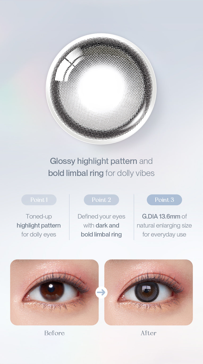 [Ready] O-Lens Big Glowy Gray | 1 Month