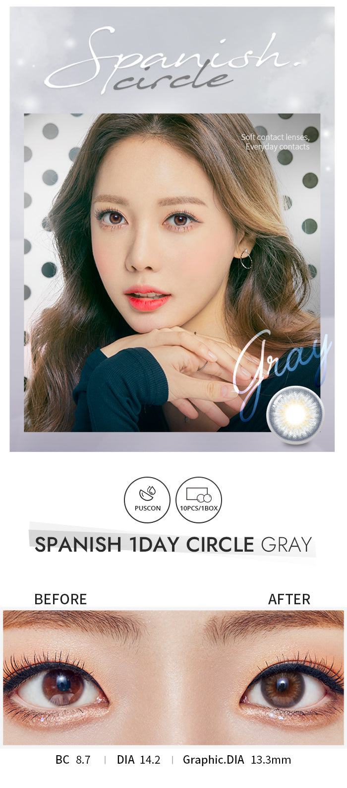 [Ready] O-Lens Spanish Circle Gray | Daily 10 Pairs