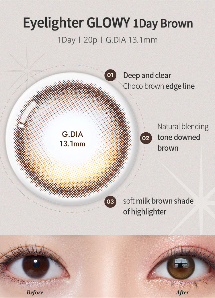 [Ready] O-Lens Eyelighter Glowy Brown | Daily 5 Pairs