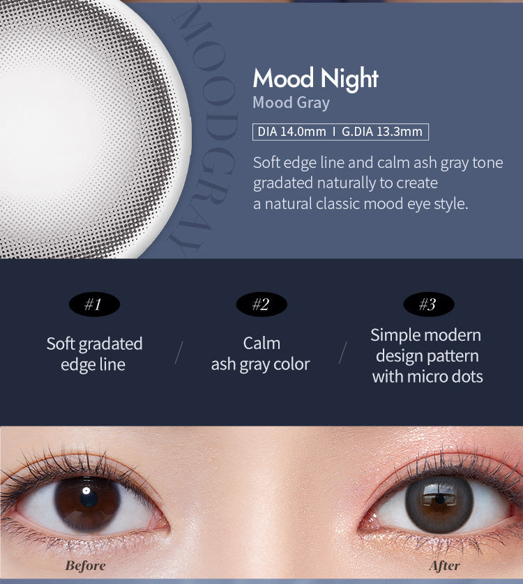 [Ready] O-Lens Mood Night Mood Gray  | 3-6 Months