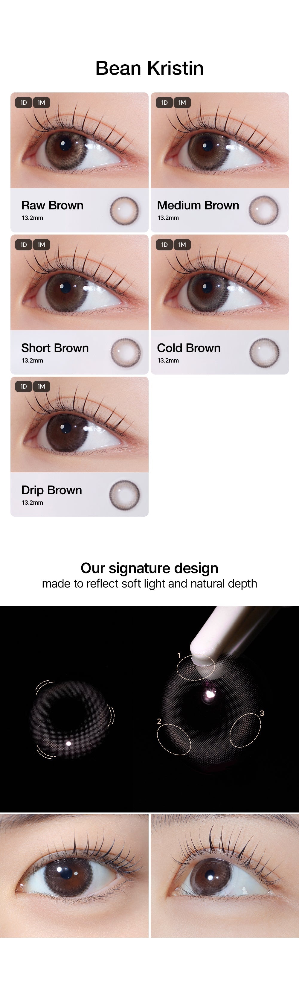 Hapa Kristin Bean Kristin 1Day Drip Brown | Daily 5 Pairs