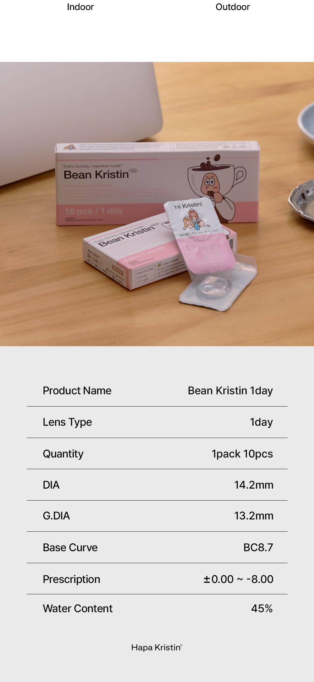 Hapa Kristin Bean Kristin 1Day Drip Brown | Daily 5 Pairs