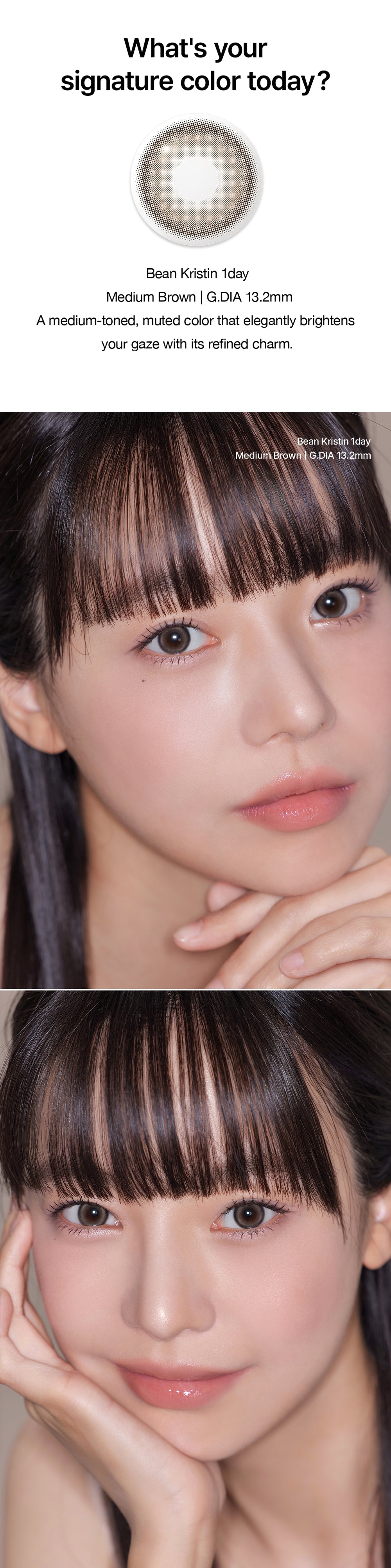 Hapa Kristin Bean Kristin 1Day Medium Brown | Daily 5 Pairs