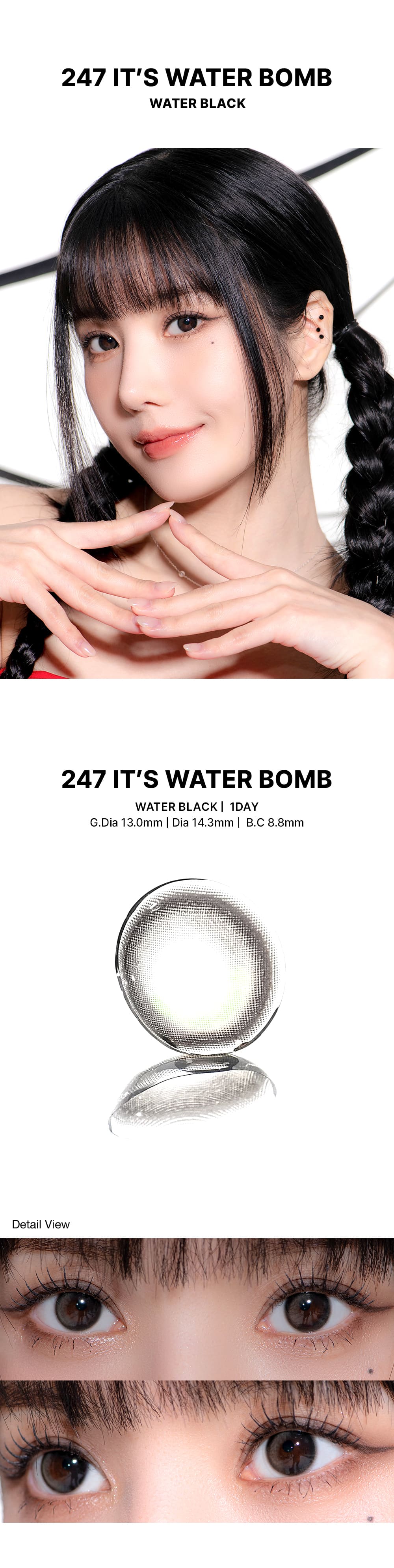 Lenstown 247 It's Water Bomb Water Black  | Daily 5 Pairs