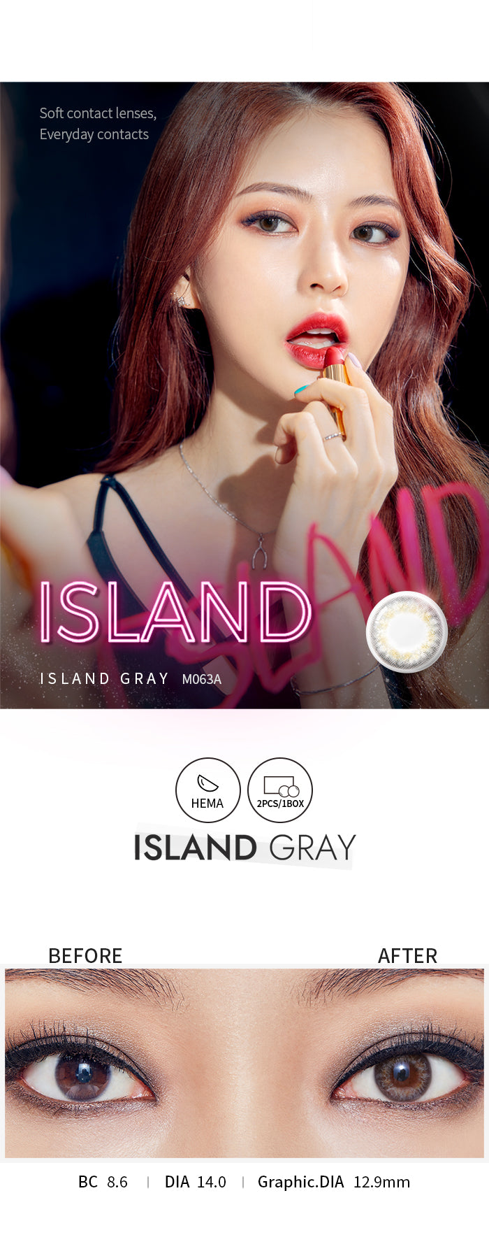[Ready] O-Lens Island Gray | 1 Month