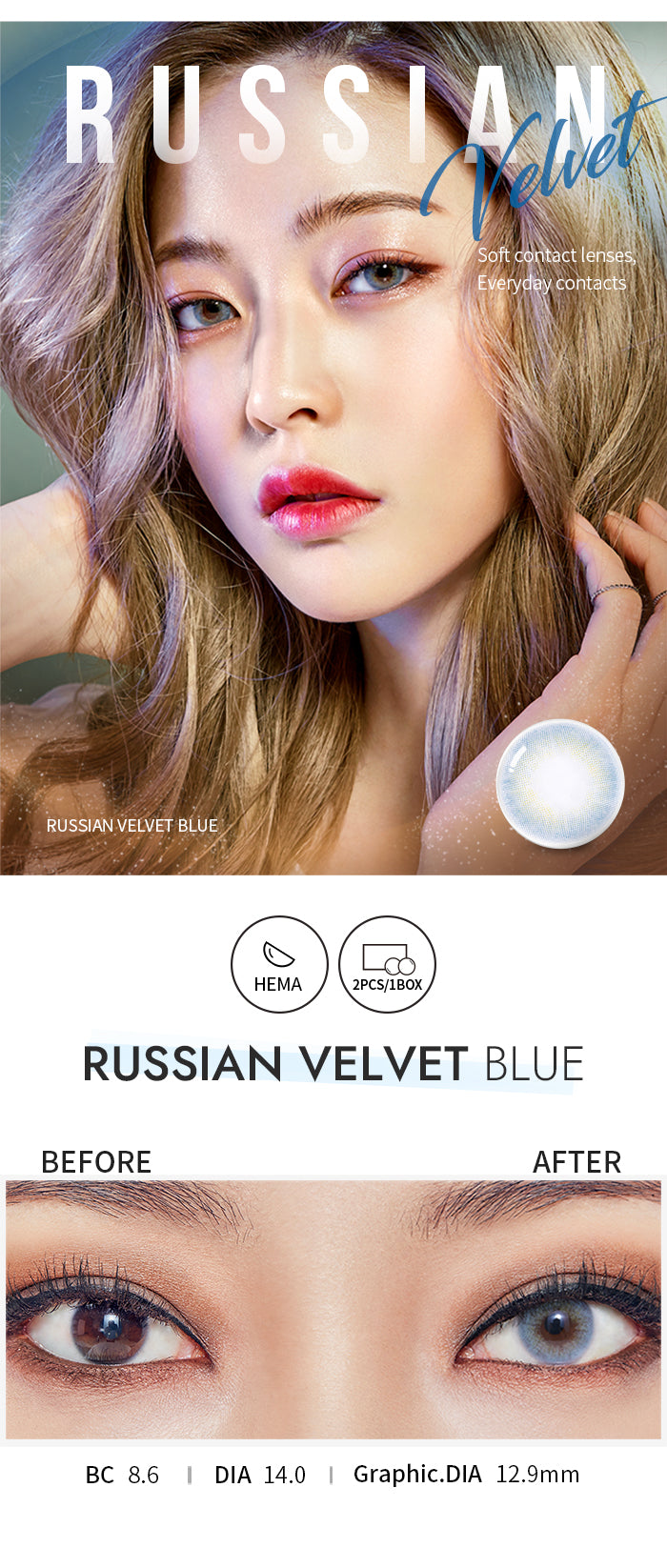 O-Lens Russian Velvet Blue | 1 Month