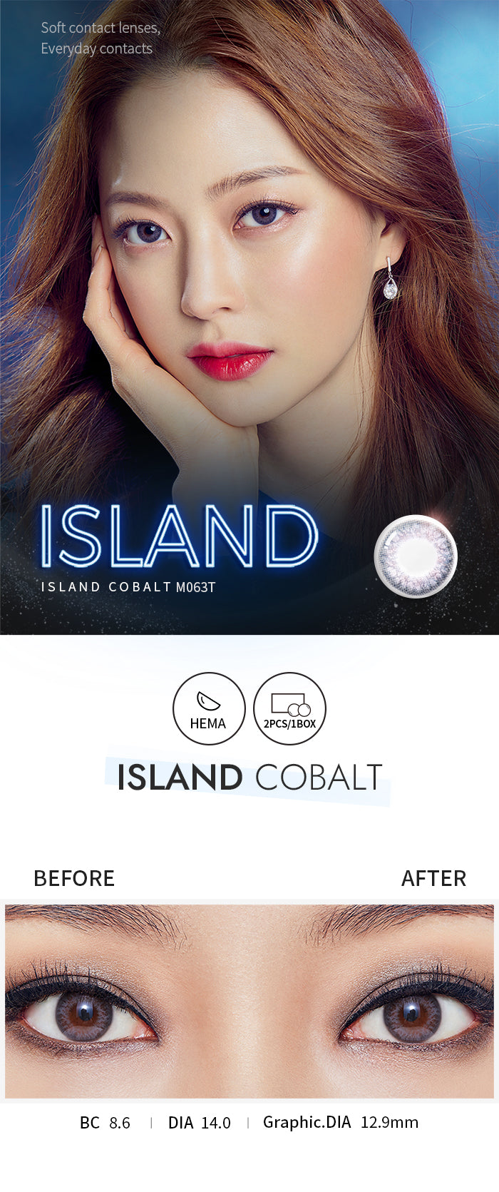 [Ready] O-Lens Island Cobalt | 1 Month
