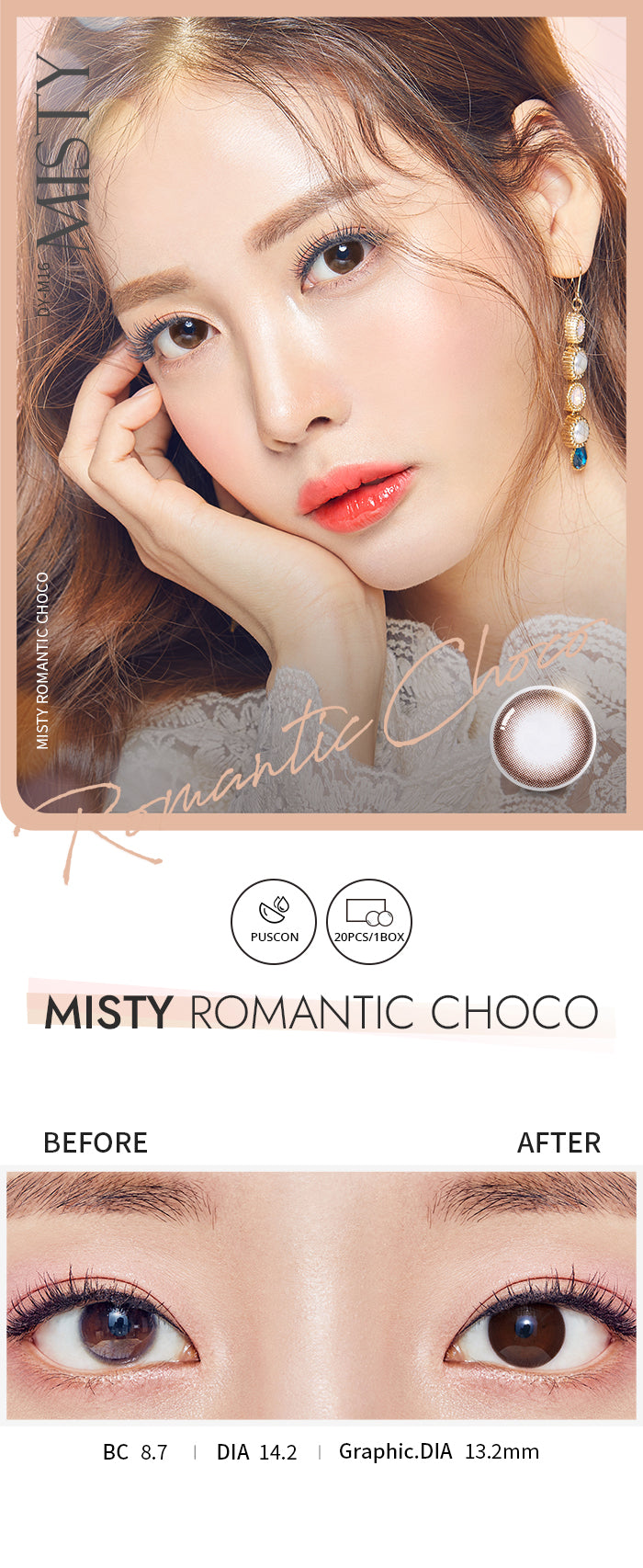 O-Lens Misty Romantic Choco | Daily 10 Pairs