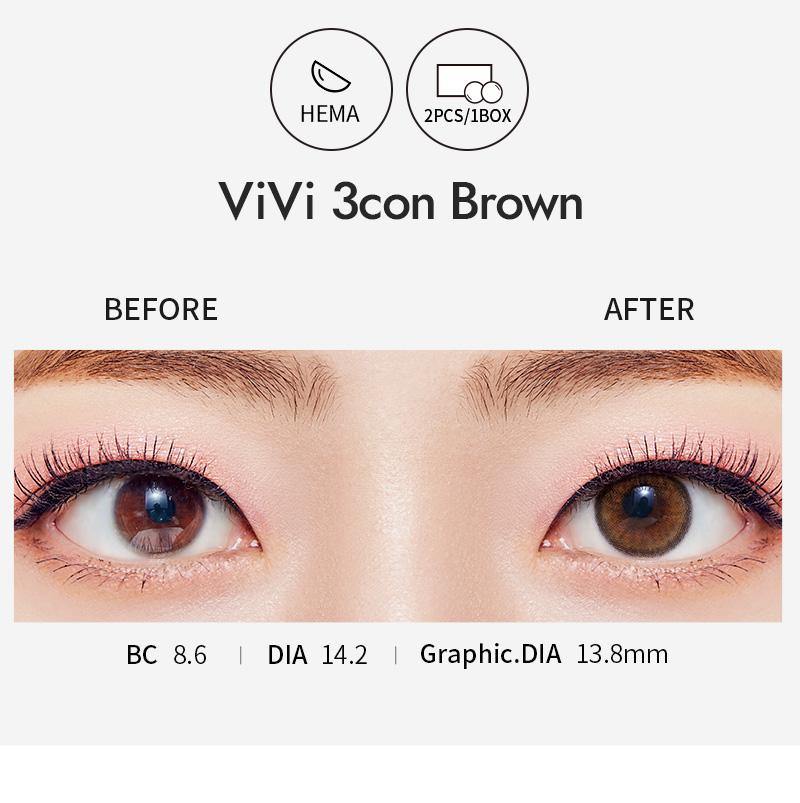 O-Lens Vivi 3Con Brown | 1 Month - STLook