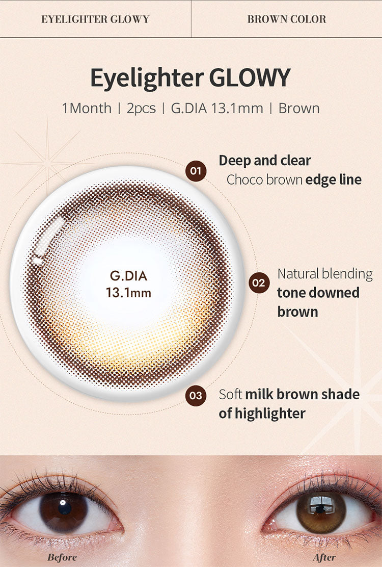 O-Lens Eyelighter Glowy Brown | 1 Month