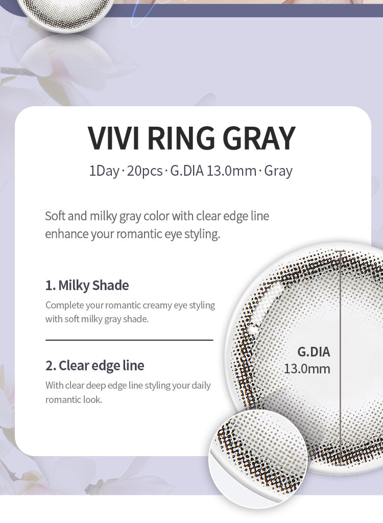 O-Lens Vivi Ring Gray | Daily 10 Pairs