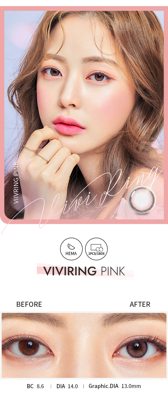 O-Lens Vivi Ring Pink | 1 Month