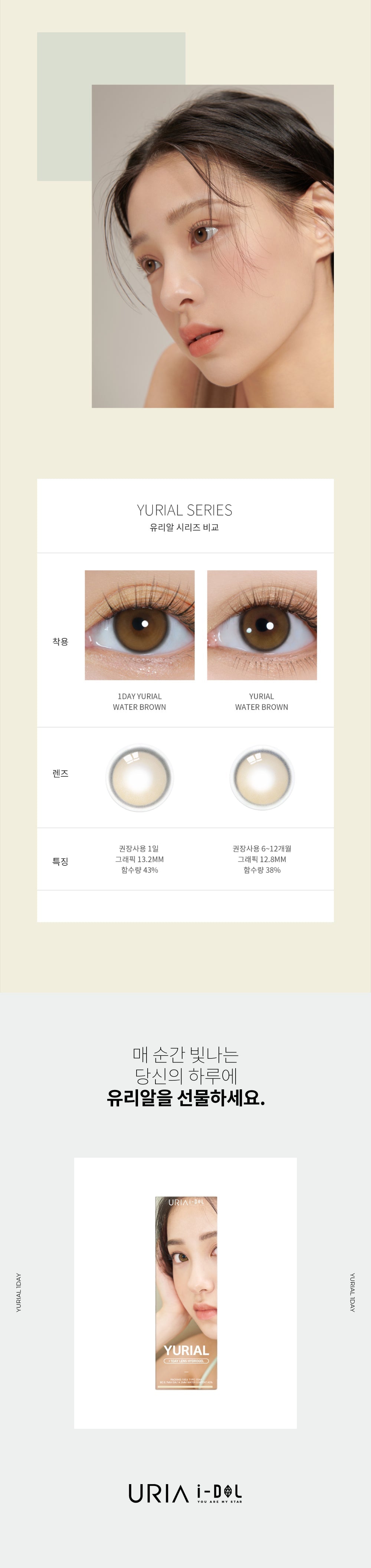 [Ready] I-Dol Lens Yurial Water Brown | Daily 5 Pairs