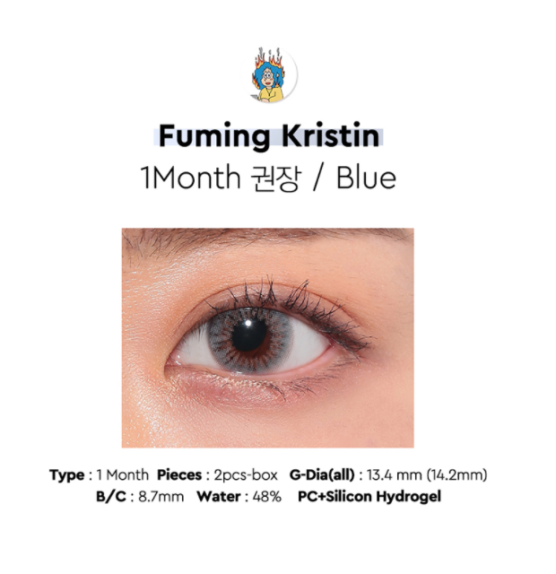 LensTown x Hapa Kristin Fuming Kristin Blue | 1 Month - STLook