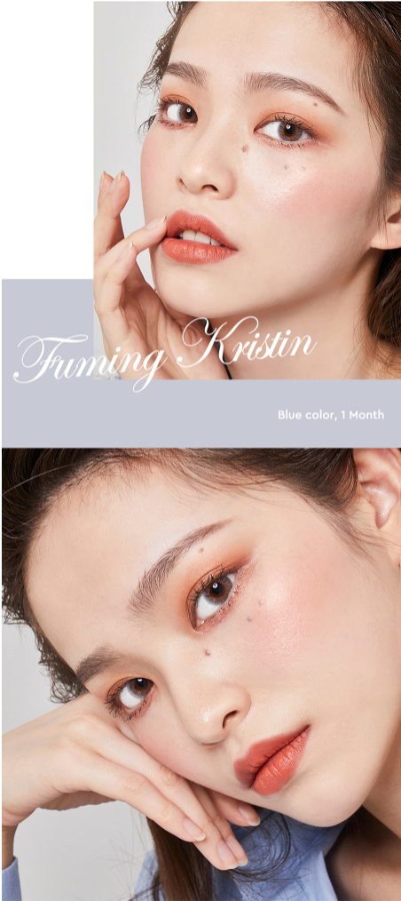 LensTown x Hapa Kristin Fuming Kristin Blue | 1 Month - STLook