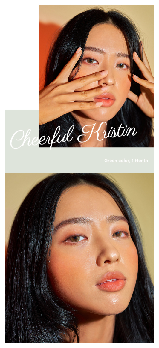 LensTown x Hapa Kristin Cheerful Kristin Green | 1 Month - STLook