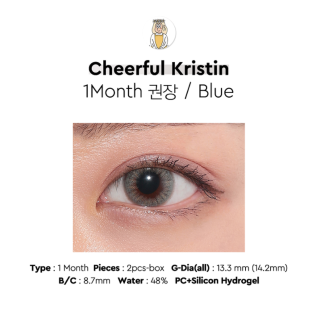 LensTown x Hapa Kristin Cheerful Kristin Blue | 1 Month - STLook